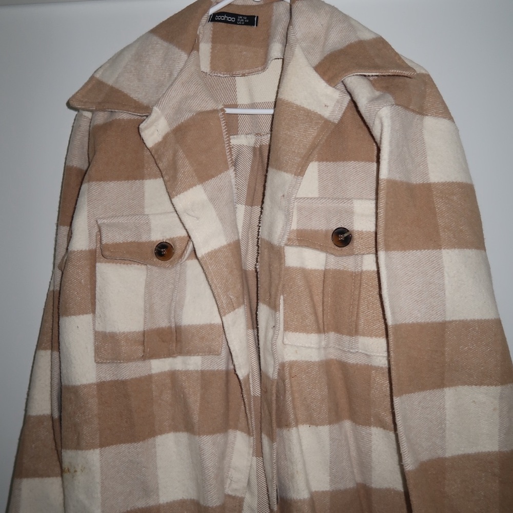 Tan & Cream Plaid Jacket